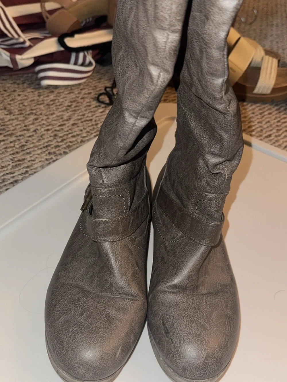 Journee Collection Over the Knee Taupe Wide Calf Boot